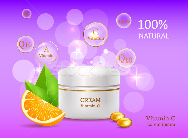 Natural Cream with Vitamins. Coenzyme Energizer Stock photo © robuart