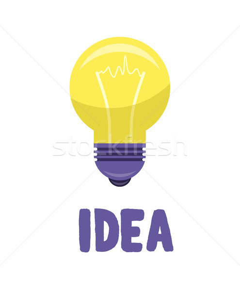 Yellow Bulb Isolated on White Presenting Idea Stock photo © robuart