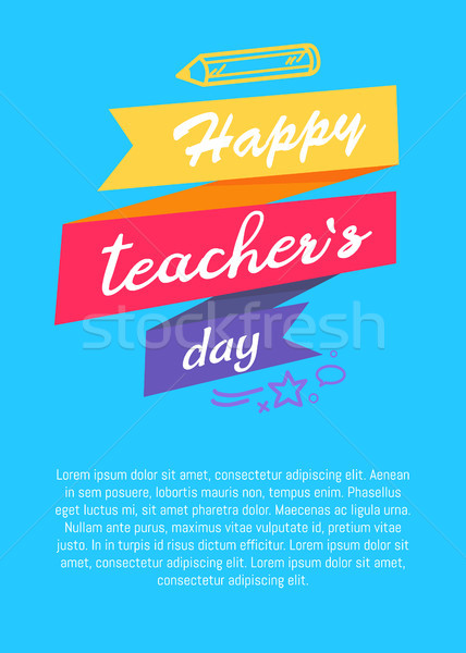 Happy Literacy Day Poster on Blue Background Text Stock photo © robuart