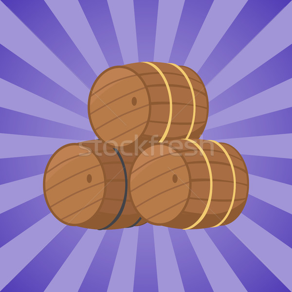 Vector Illustration of Beer Barrels at Octoberfest Stock photo © robuart