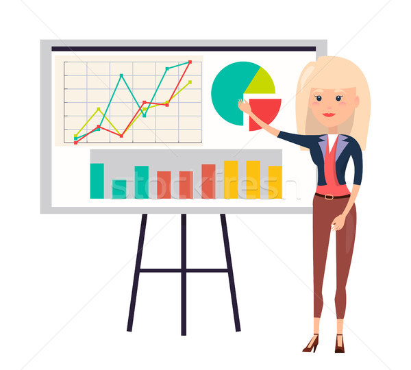 Working Woman Color Poster Vector Illustration Stock photo © robuart