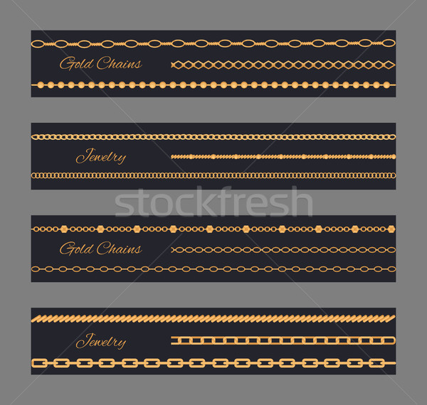 Gold Chain Jewelry Poster Vector Illustration Stock photo © robuart