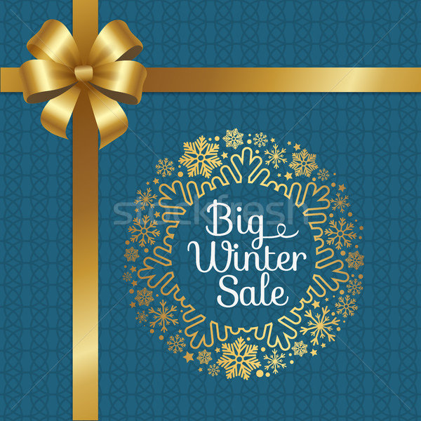 Big Winter Sale Poster with Gift Bow, Decor Frame Stock photo © robuart