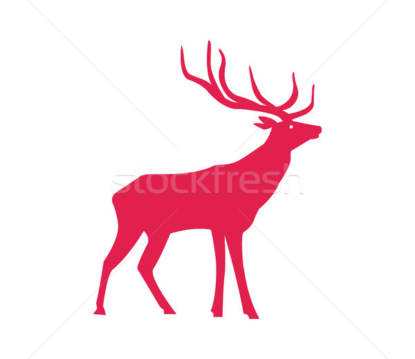 Teste padrão do natal silhueta rena vermelho cor símbolo Foto stock © robuart