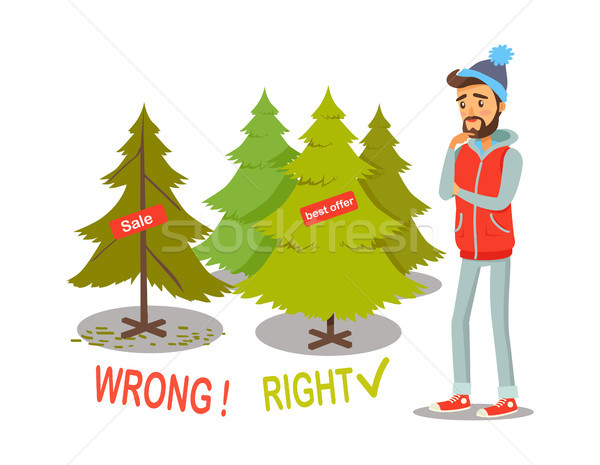 Stock photo: Sale and Offer Christmas Tree Vector Illustration
