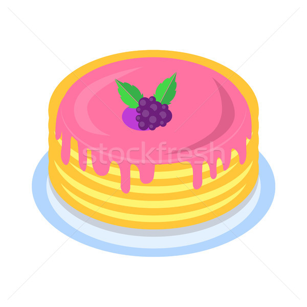 Stack of Pancakes Drenched with Berry Syrup Vector Stock photo © robuart