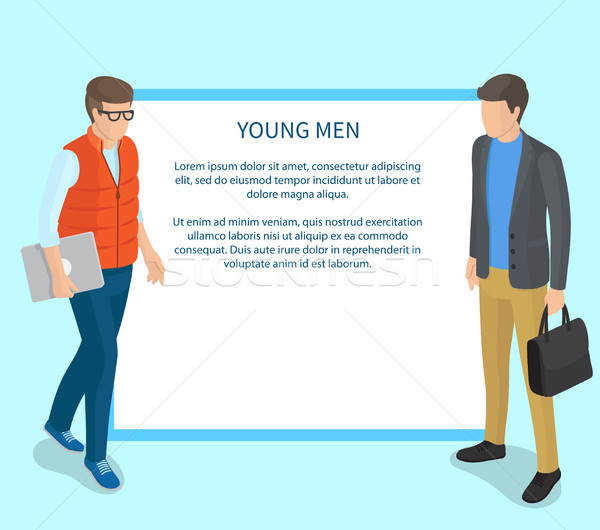 Young Men Wearing Casual Clothing Illustration Stock photo © robuart