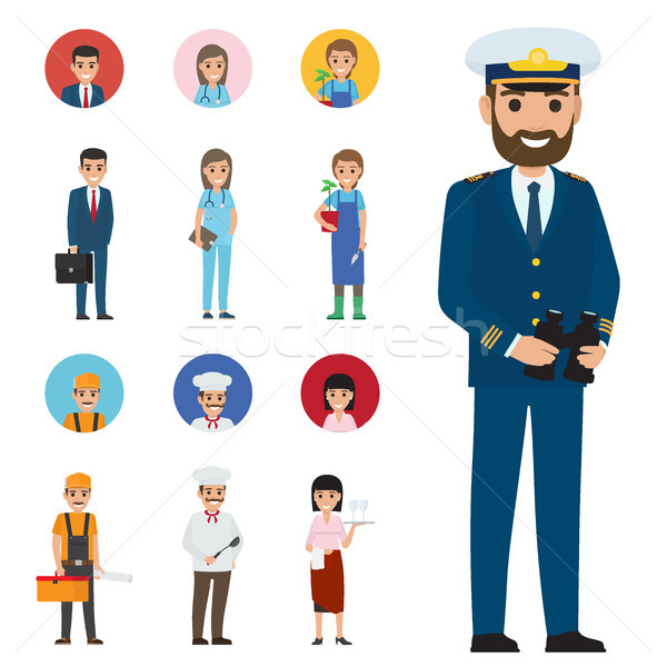 Professions People Cartoon Characters Icons Set Stock photo © robuart