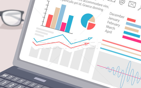 Zdjęcia stock: Wykres · laptop · informacji · tekst