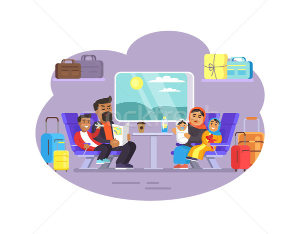 People Traveling by Train Vector Illustration Stock photo © robuart