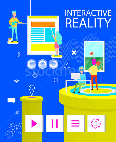 Сток-фото: интерактивный · реальность · плакат · виртуальный · применение · аннотация
