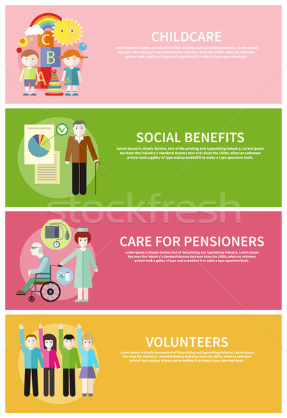 Stockfoto: Kinderopvang · zorg · sociale · voordeel · vrijwilliger · groep