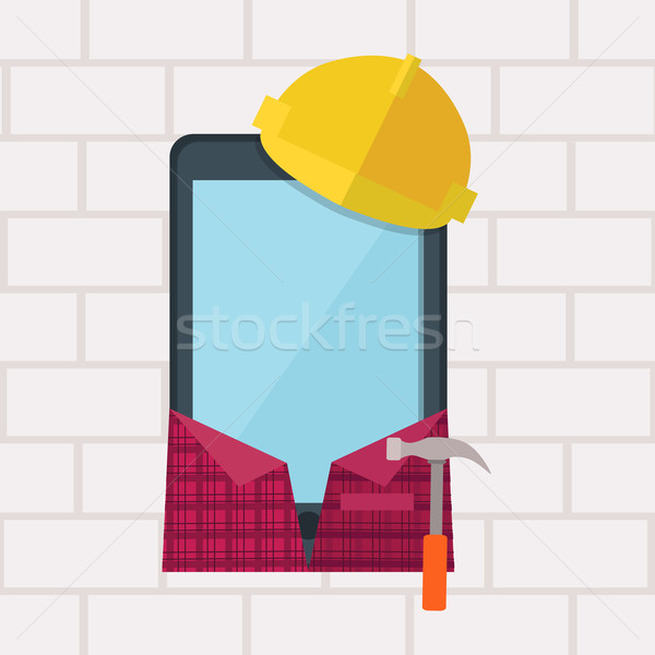 Phone in Working Clothes Design Flat Stock photo © robuart