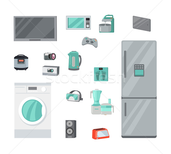 Home Appliances Vectors Set in Flat Design Stock photo © robuart