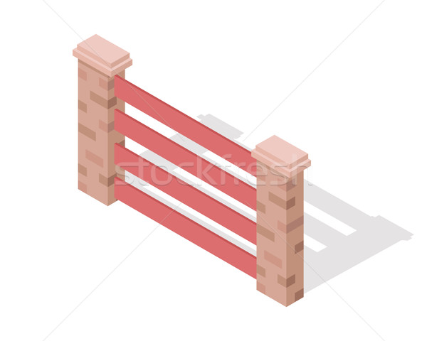 Wooden Fence Vector In Isometric Projection Stock photo © robuart