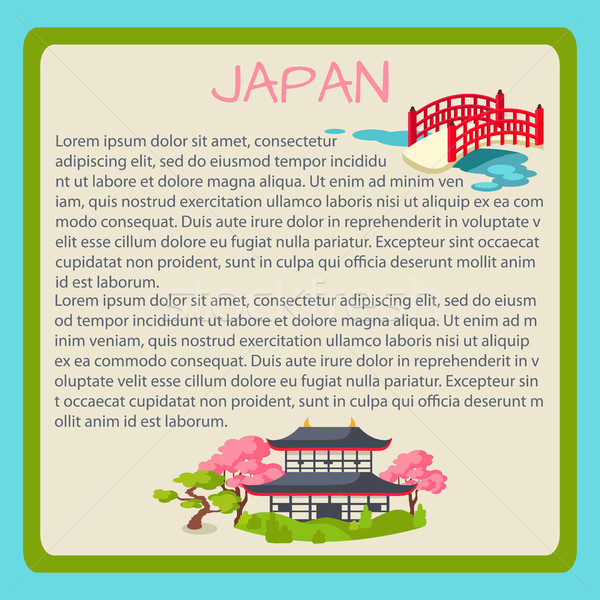Japan Framed Vector Touristic Banner with Text Stock photo © robuart