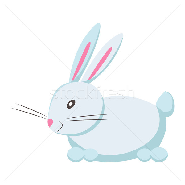 Cute Hare or Rabbit Cartoon Flat Vector Sticker Stock photo © robuart