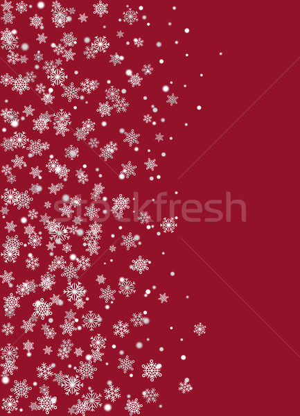 Realistic Snowflakes on Burgundy Background Vector Stock photo © robuart