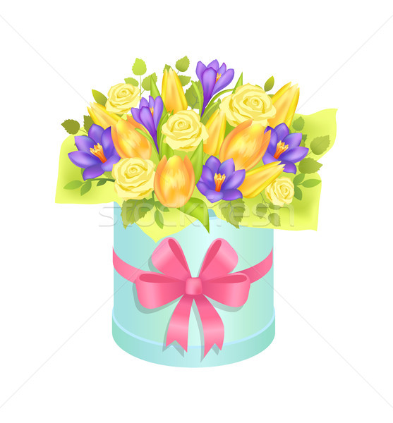 Big Cute Bunch with Varied Flowers Colorful Poster Stock photo © robuart