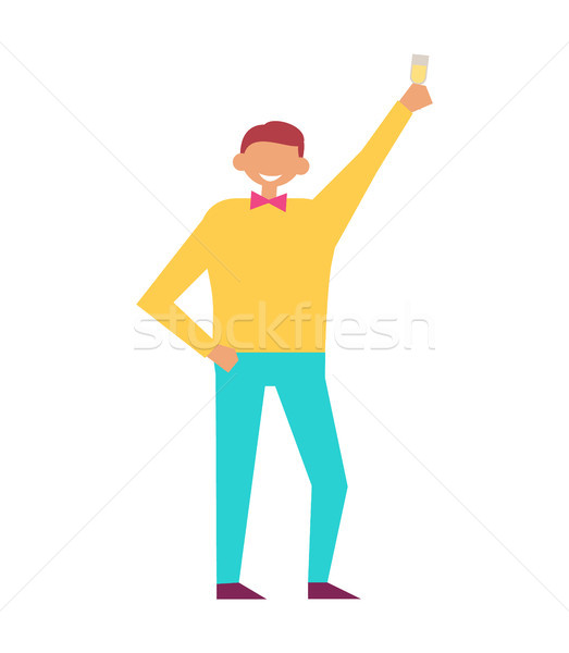 Man Celebrate Birthday Party Cheers by Champagne Stock photo © robuart