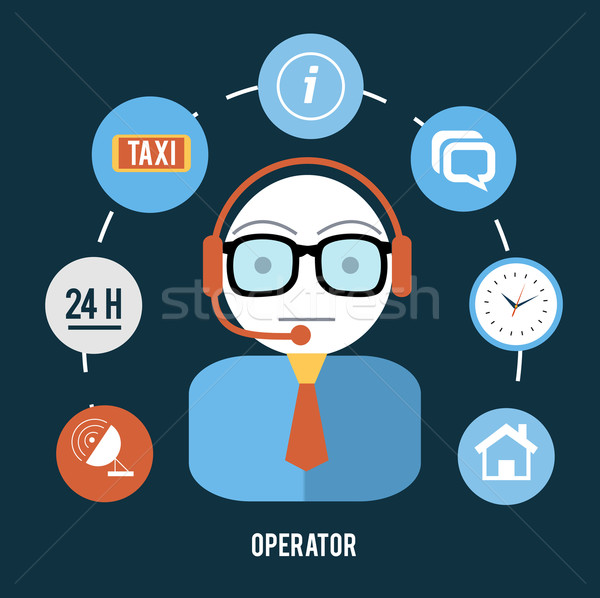 Operator with different item icons Stock photo © robuart