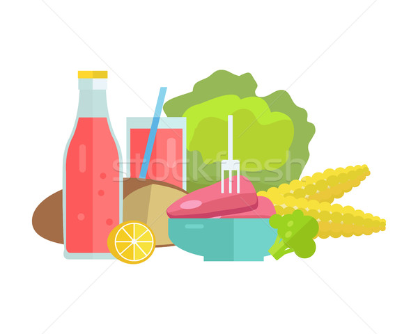 Food Concept Illustration in Flat Style Design. Stock photo © robuart