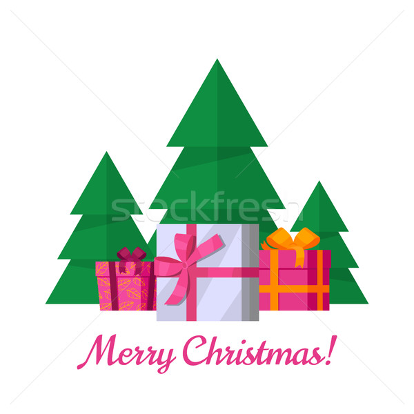 Merry Christmas Vector Concept in Flat Design   Stock photo © robuart