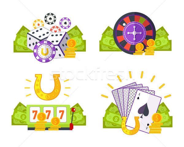 Set of Gambling Conceptual Vector Illustrations.   Stock photo © robuart