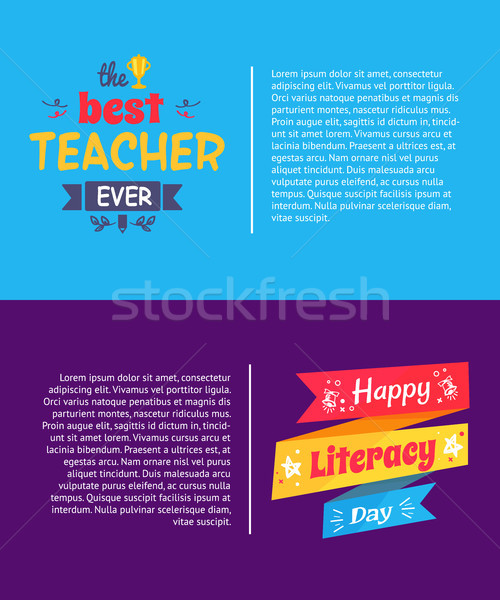 Best Teacher Ever Poster Vector Illustration. Stock photo © robuart