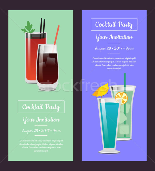 Cocktail invitation bannière sanglante whiskey vodka [[stock_photo]] © robuart