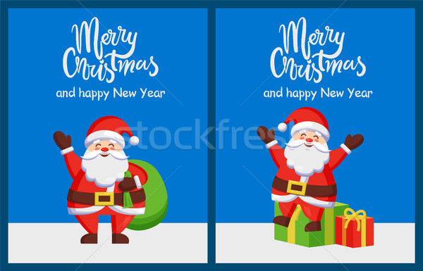 Merry Christmas and Happy New Year Santa Congrats Stock photo © robuart