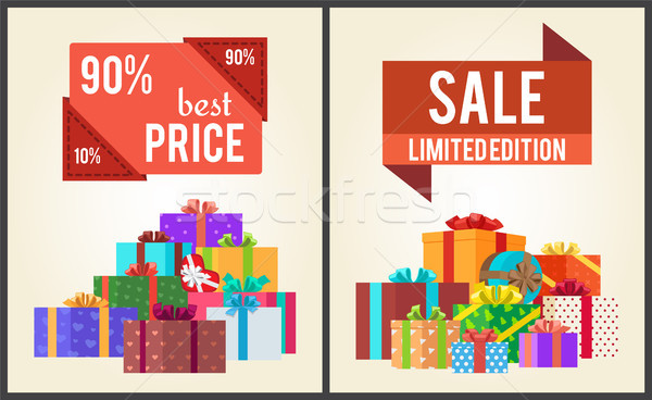 Cel mai bun pret vânzare magazin acum set postere Imagine de stoc © robuart