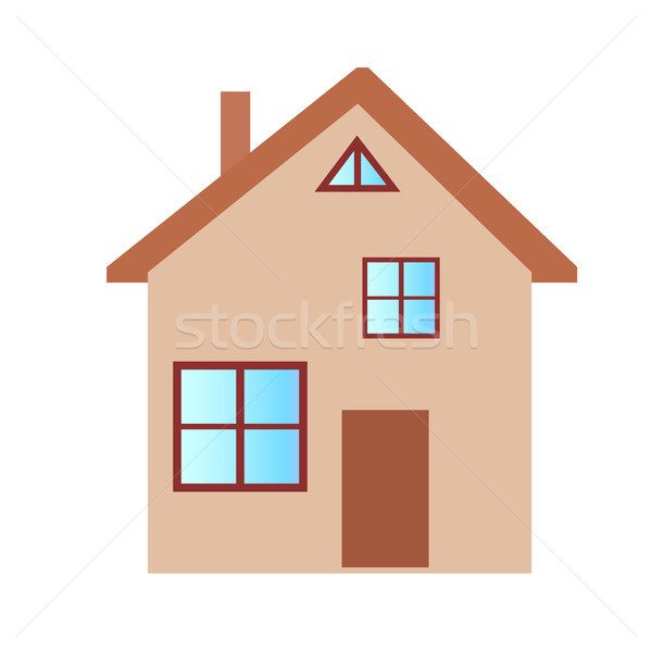 Private house with two floors in brown color on white Stock photo © robuart