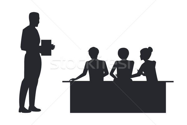 Businessman with Book Side View and People Sitting Stock photo © robuart