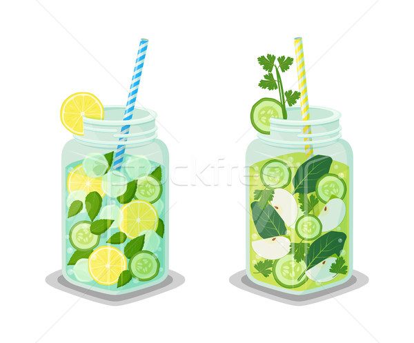 Mugs of Rrefreshing Drink Contains Organic Product Stock photo © robuart