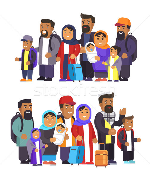 Arabian People Collection Vector Illustration Stock photo © robuart