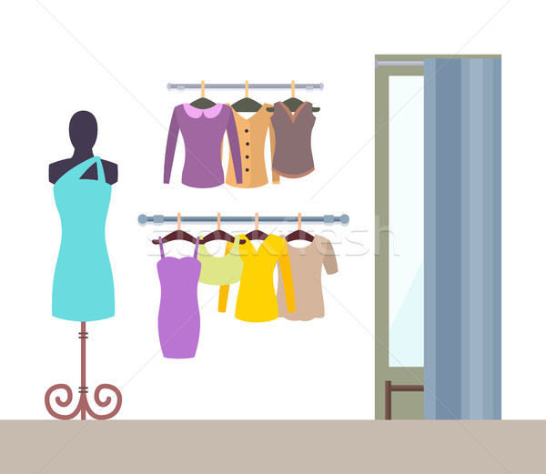 Résumé boutique femmes vêtements Homme Photo stock © robuart