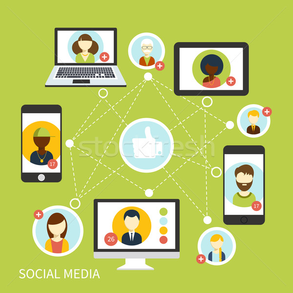 Social media network connection concept Stock photo © robuart
