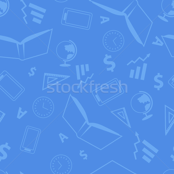 Seamless Pattern with School Elements. Vector Stock photo © robuart