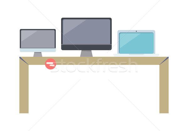 Table with Computer Devices Stock photo © robuart