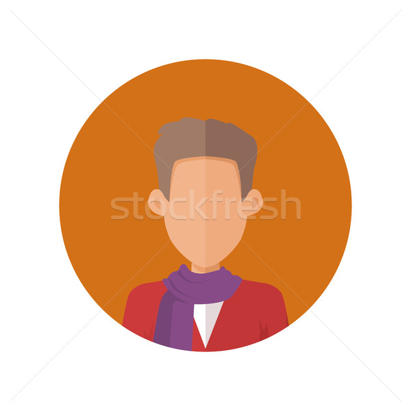 Jonge man avatar icon kastanjebruin trui Stockfoto © robuart