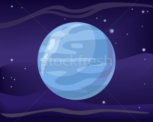 Stock photo: Planet Neptune in Space Background