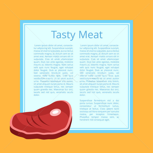 Tasty Meat Poster with Text Vector Illustration Stock photo © robuart