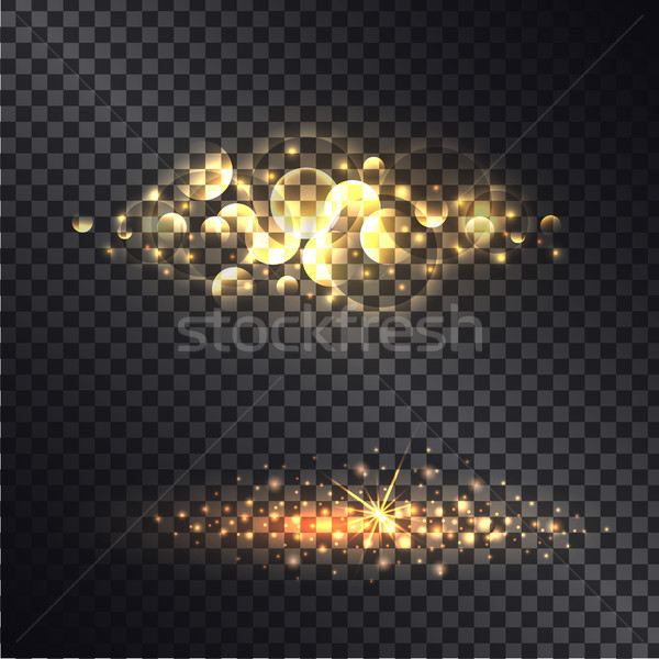 Golden Light Effect Isolated on Black Ttransparent Stock photo © robuart