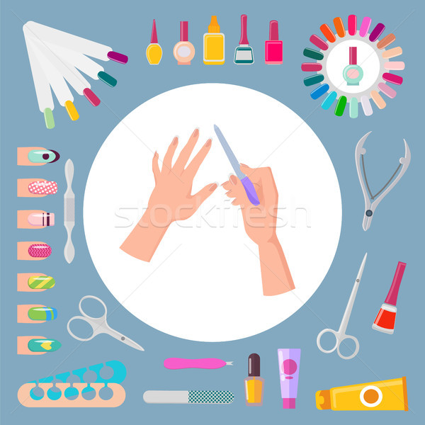 Nail Art and Instruments Set Vector Illustration Stock photo © robuart