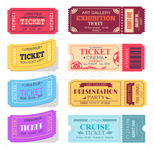 Ticket and Presentation Party Vector Illustration Stock photo © robuart