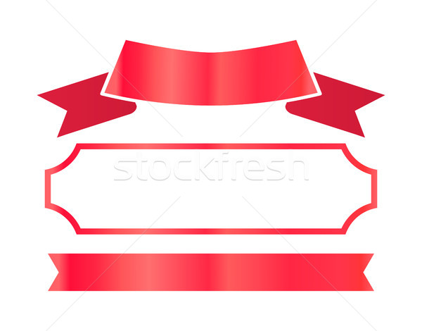 Piros szalagok keret bizonyítvány dekoráció szett Stock fotó © robuart