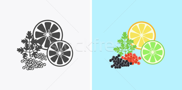 Red and Black Caviar Template Vector Illustration Stock photo © robuart