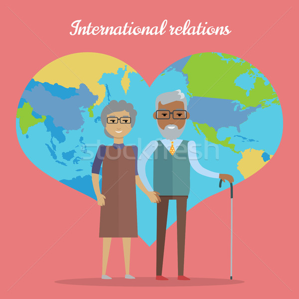 Internaţional relatii călători vârstnici cuplu Imagine de stoc © robuart