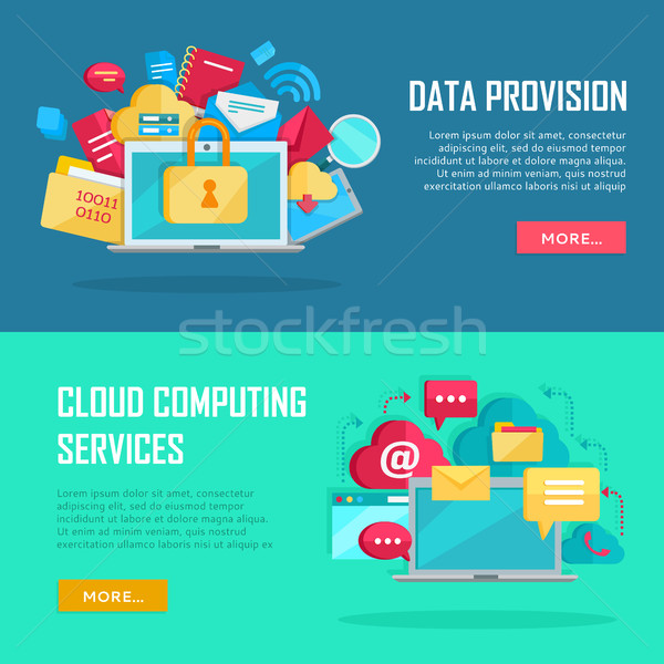 Data Provision, Cloud Computing Services Banners Stock photo © robuart